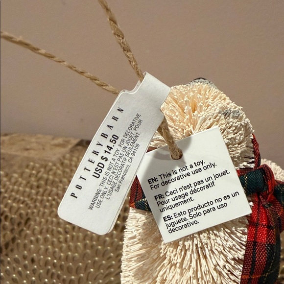 Pottery Barn Holiday Bottlebrush Snowman and Polar Bear Ski Ornament Set - Picture 11 of 12